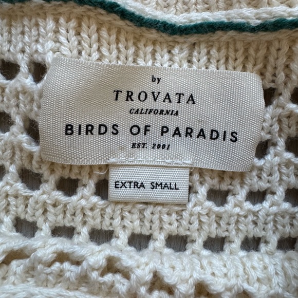 TROVATA Birds of Paradis Mer Loose Knit Antique Striped Crochet Dress Size XS - Picture 4 of 8
